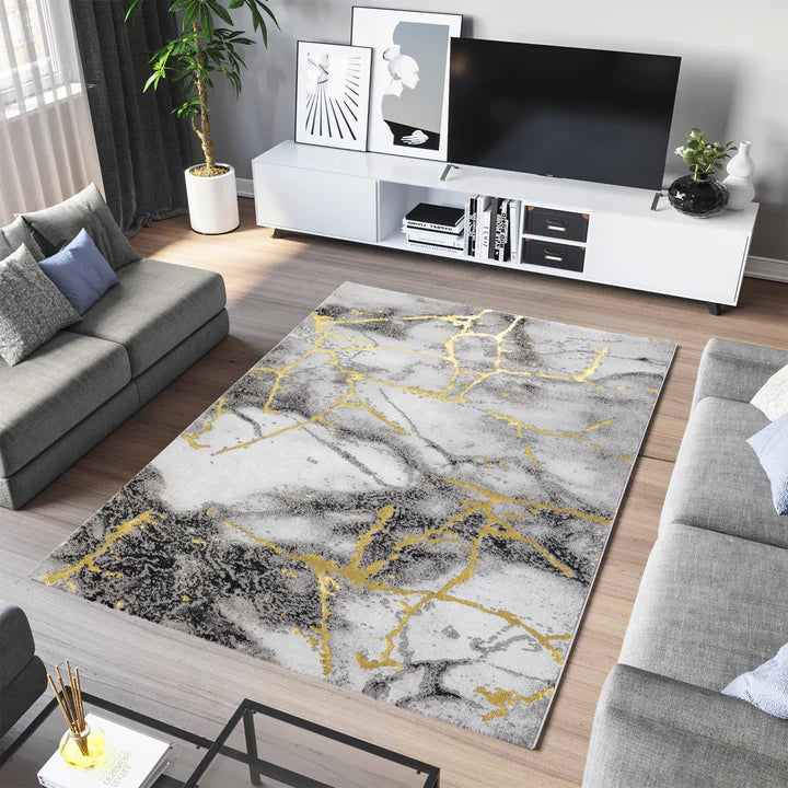 Covor Marmara textura densa, finisaj rafinat, Grey Gold